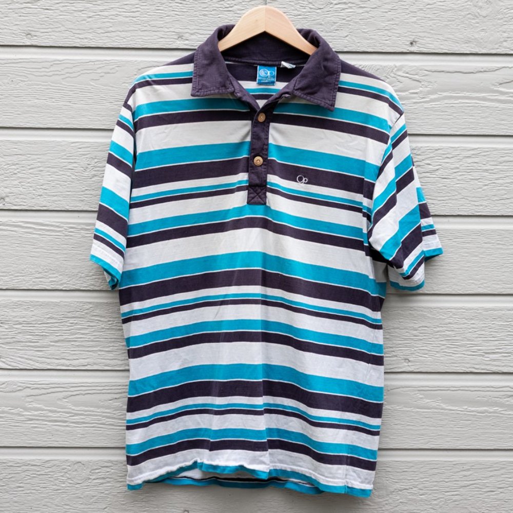 Vintage Ocean Pacific Sunwear OP Polo Shirt, California Beachwear, Men's Large